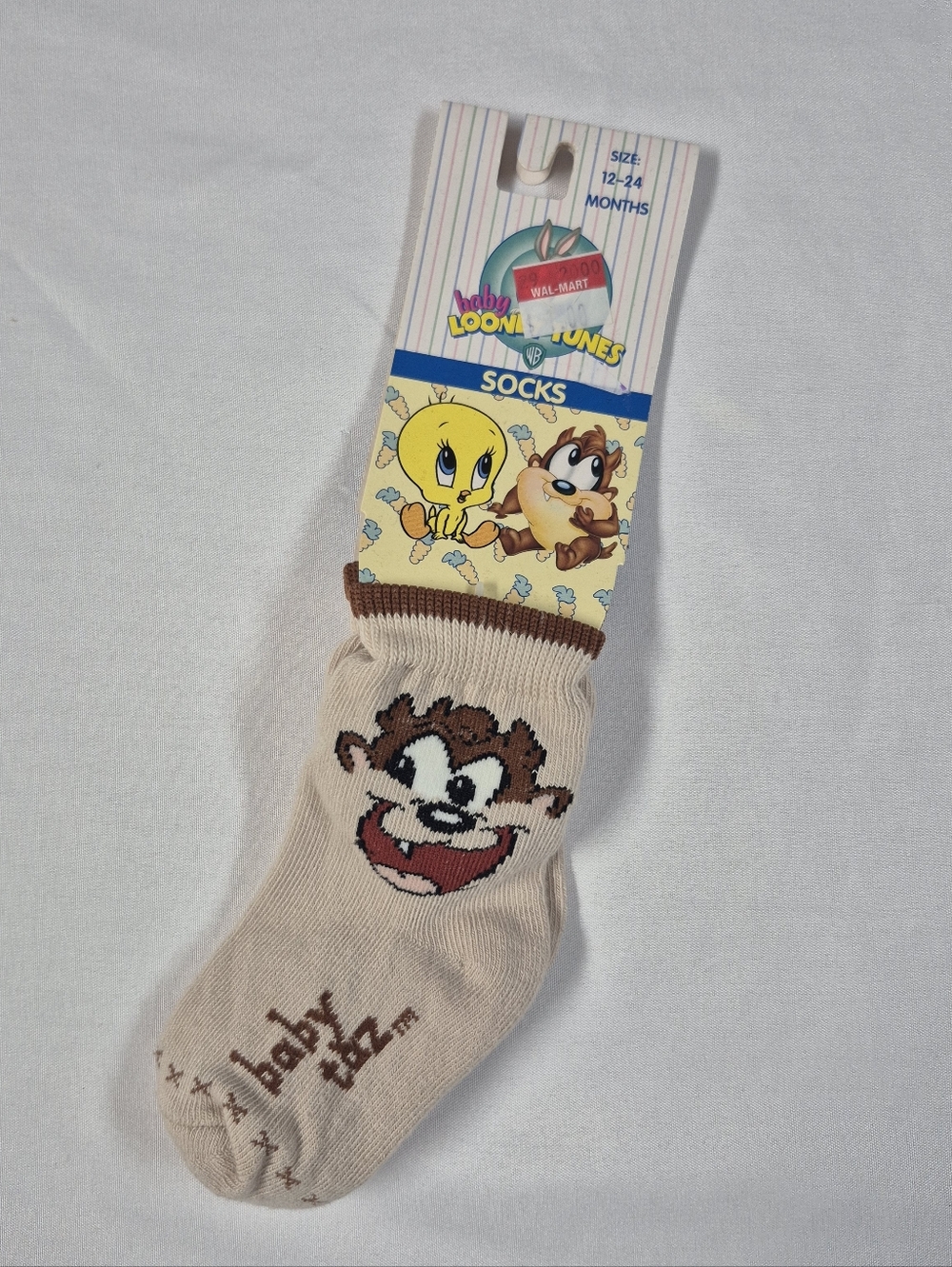 Baby Looney Tunes Taz Tasmanian Devil Toddler 12-24 Months Crew Socks NWT